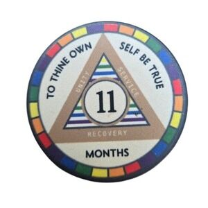 Rainbow Sobriety Tokens 1-11 Months Recovery Medallions/Chips